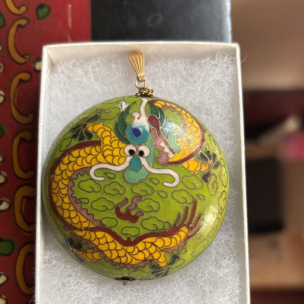 Dragon Cloisonné Pendant 12GF